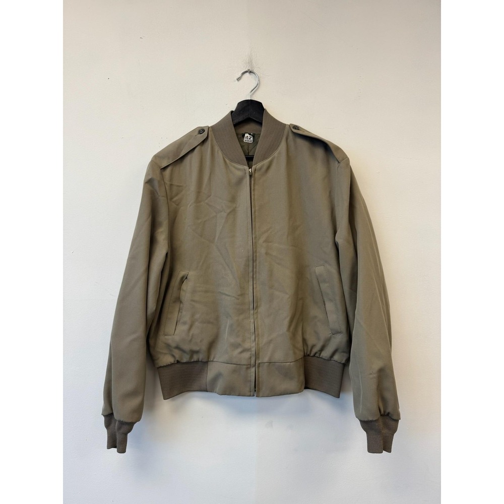 Vintage Neptune Garment Co Jacket Mens 42 Green USMC Military Twill Bomber 1990s